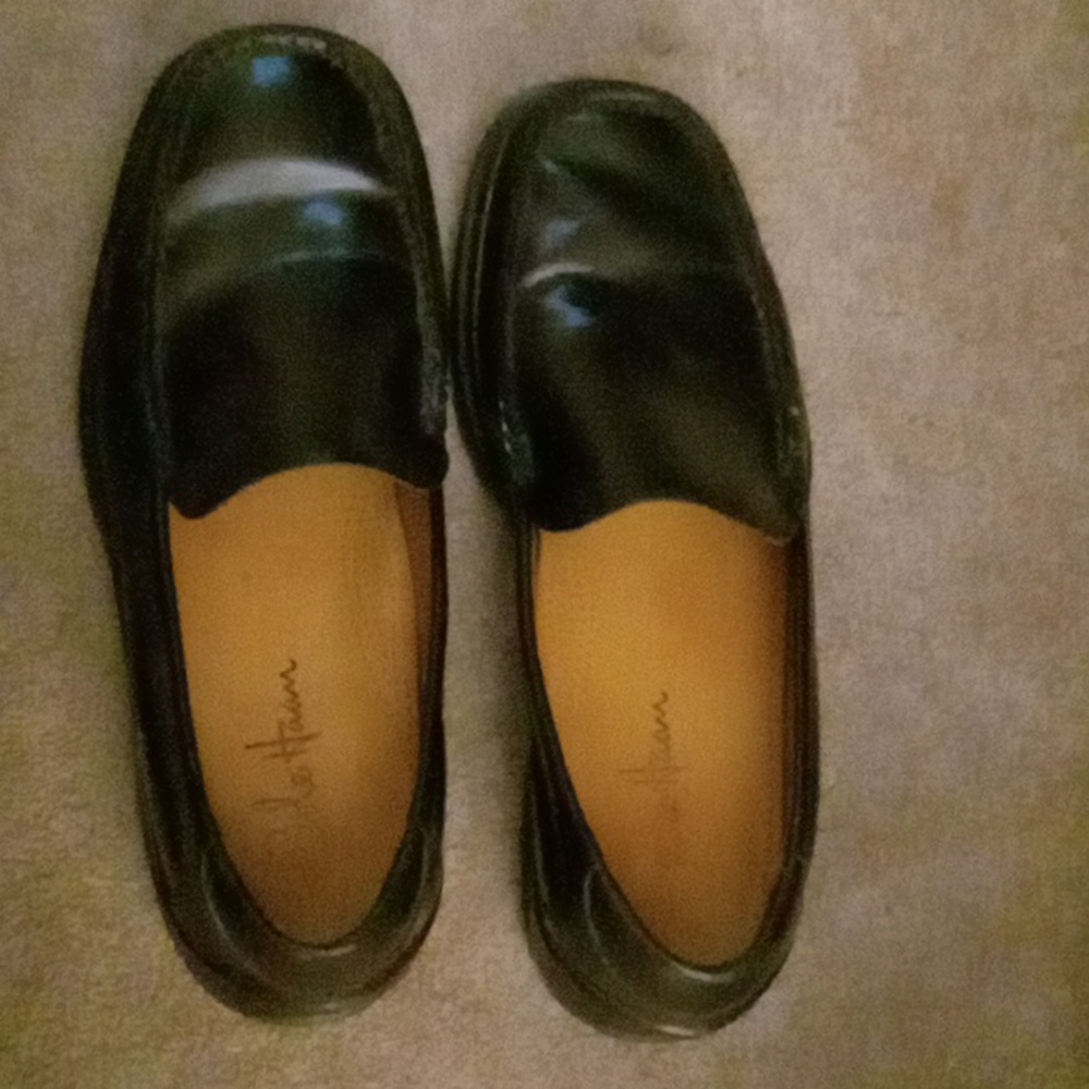 Cole Haan Nike Air black leather slide on loafer